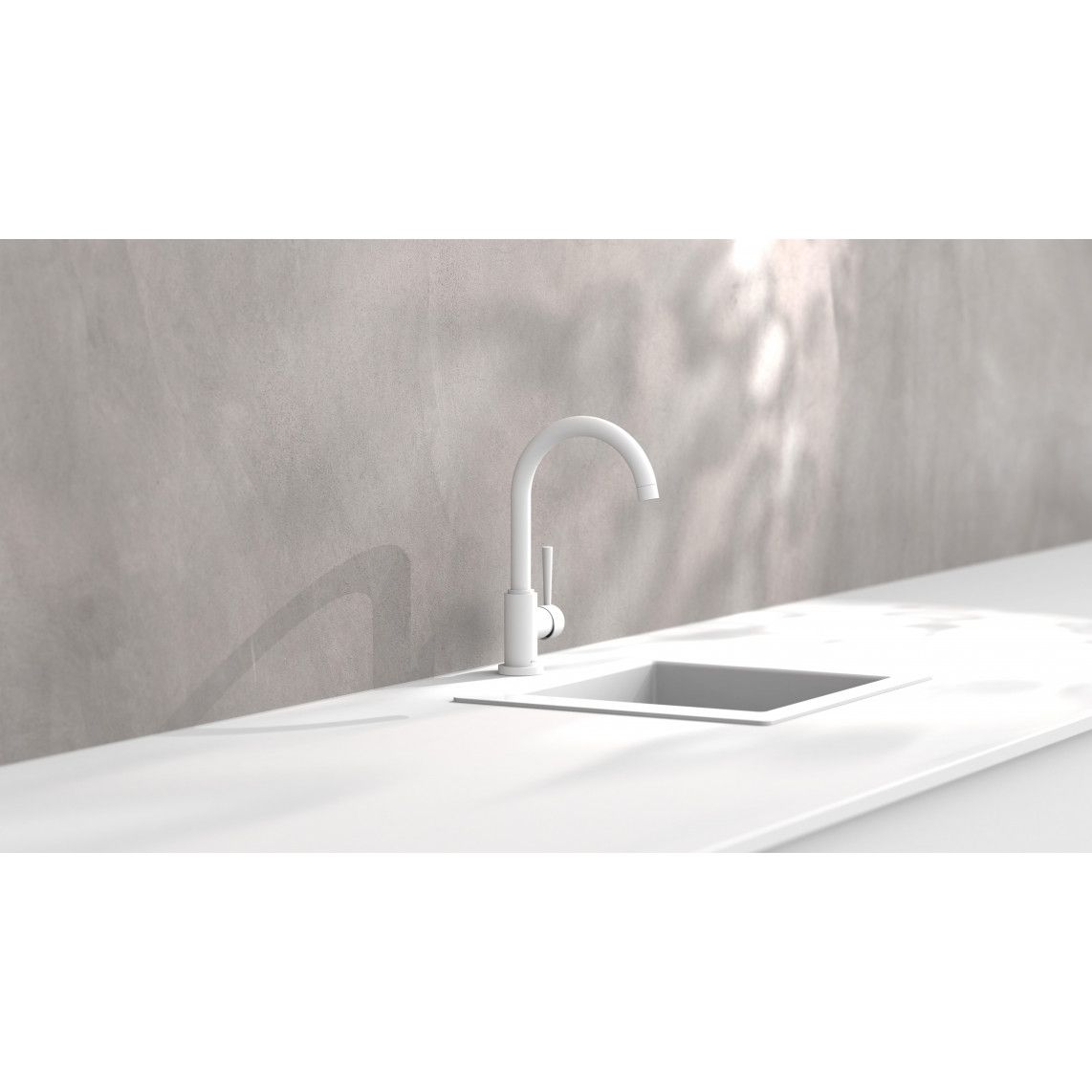 79161 CORNWALL Sink mixer, white matt vue 7