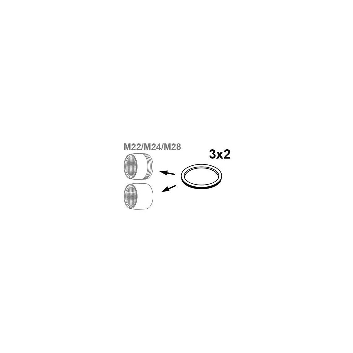 98696030 straalregelaar afdichting, Silicone, voor M22IG/M24AG/M28AG (3x2) vue 2
