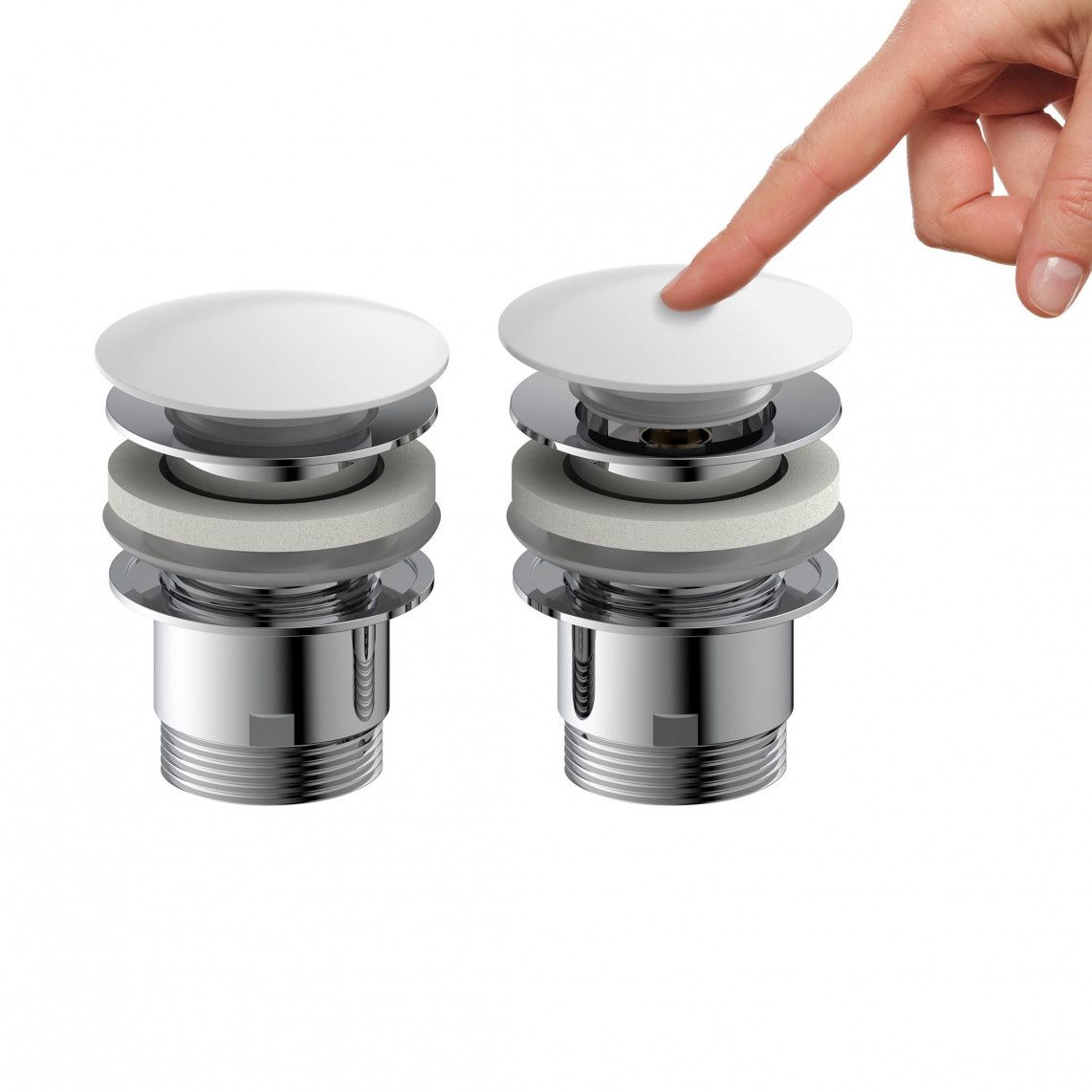 98807410 Design-afvoerwaste, dop wit, 1 1/4? x 65 mm vue 6