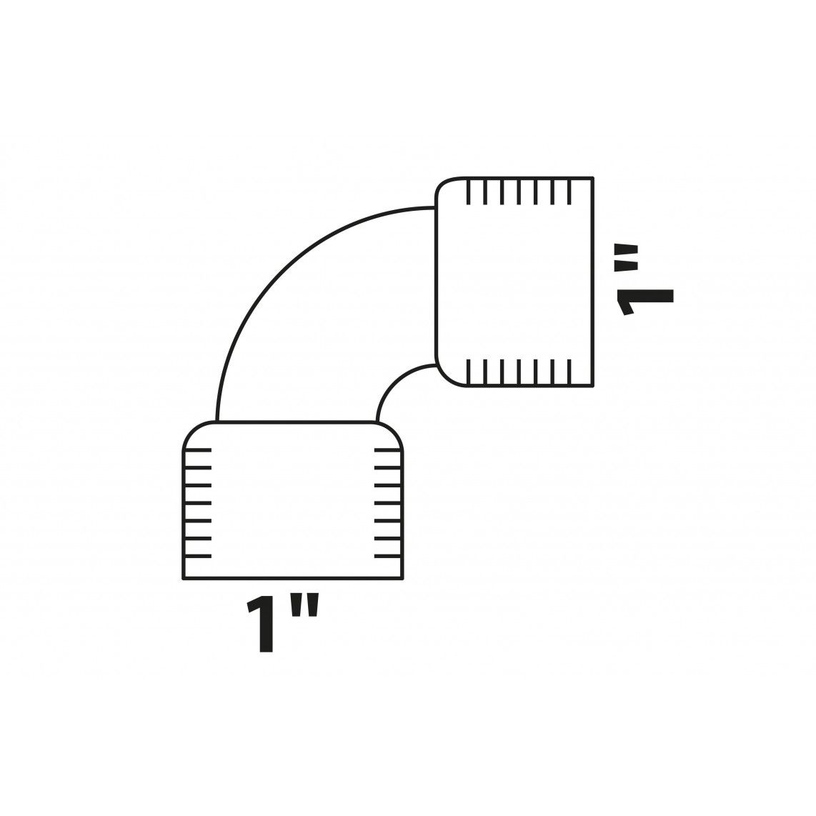 988955413 BR knie 90°, blanco, 1"BI, (3090) vue 2