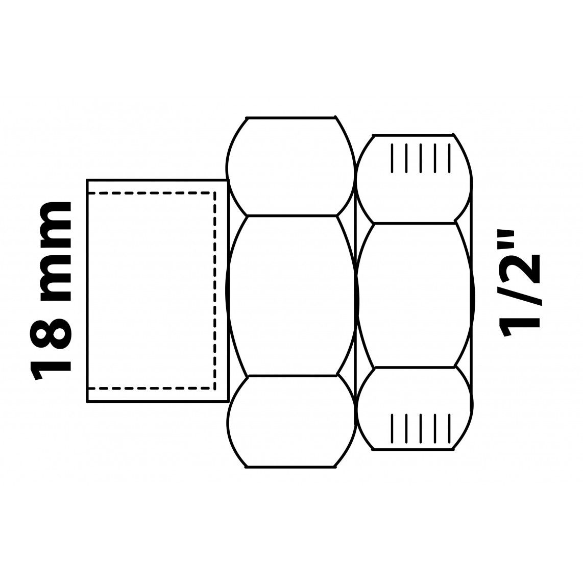 989248055 BR schroefverbinding, blanco, 18 mm x 1/2"BI, conische afdichting, 1 mof (4340g) vue 2