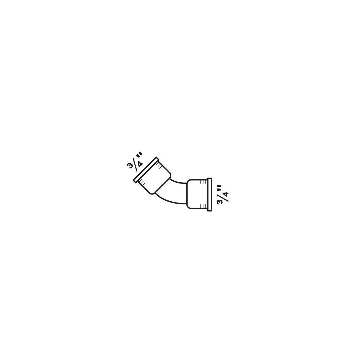 989702055 GI boog 45°, gegalvaniseerd, 3/4"BI, (41) vue 2