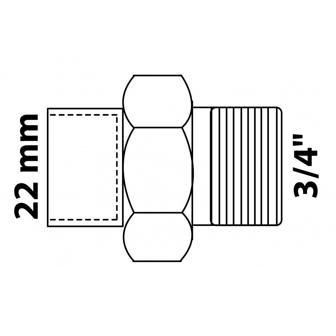 989243055 Screw connection, red brass, 22 mm x 3/4" male, conical sealing, 1 socket vue 2