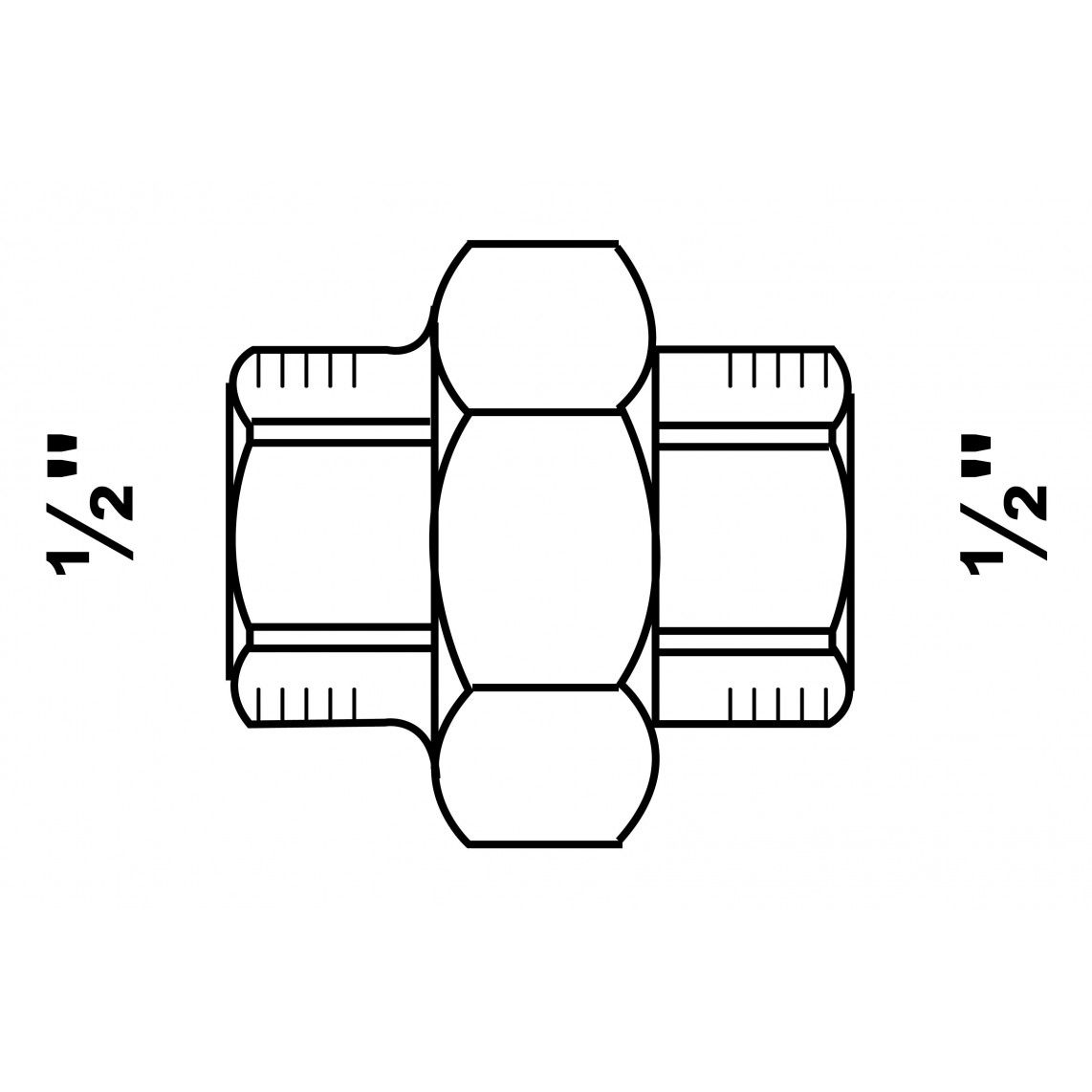 989841055 FM raccord à visser, galvanisé, 1/2" F, à joint plat, (330) vue 2