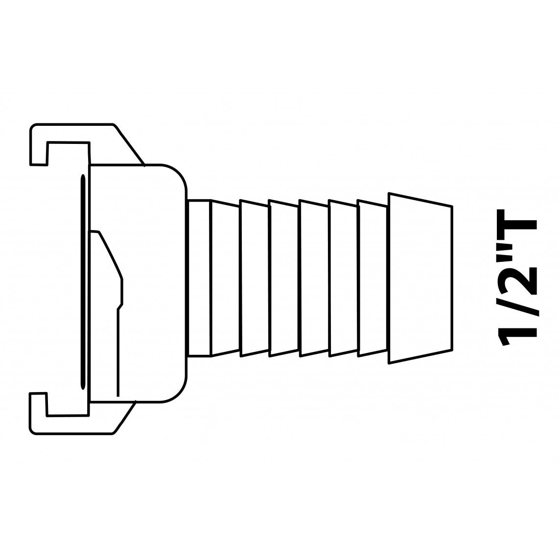 989851048 MS snelfitting-Slangdeel, blanco, 1/2"T vue 2