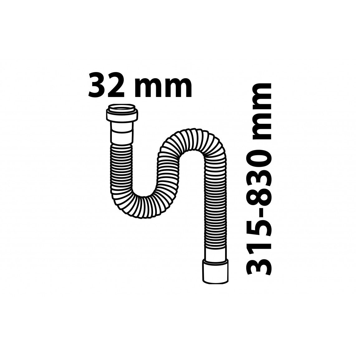 98836749 ECO-SAVE Magic Pipeflex, flexible connection hose, plastic, grey, 1 1/4" x 32 mm, 315-830 mm vue 2