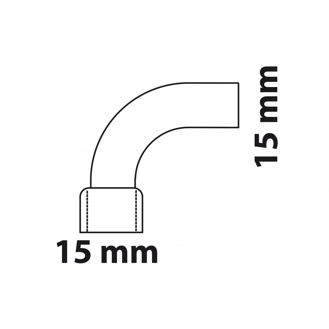 989023055 CU boog 90°, blanco, 15 mm, 1 mof, (5001a) vue 3