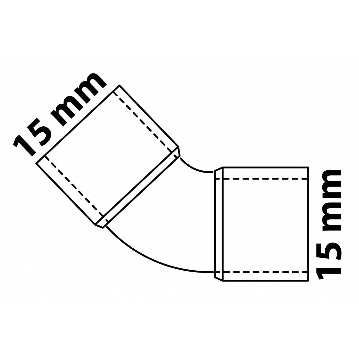 989112055 Elbow 45°, copper solder fitting, 15 mm, 2 sockets vue 3