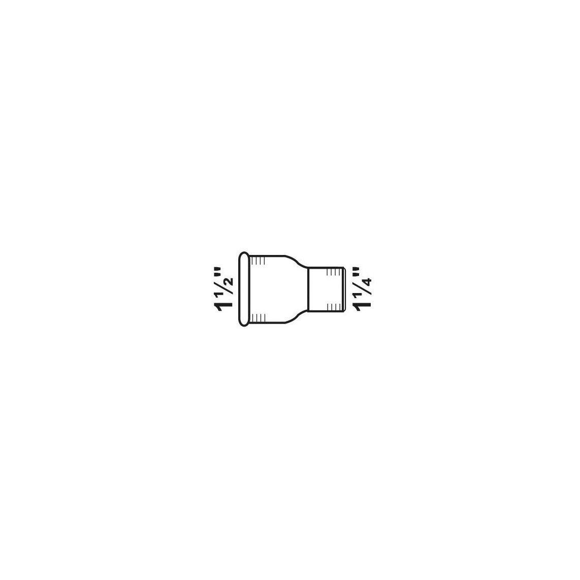 989757055 GI verloopsok, gegalvaniseerd, 1 1/2"BI x 1 1/4"BI, (240) vue 2