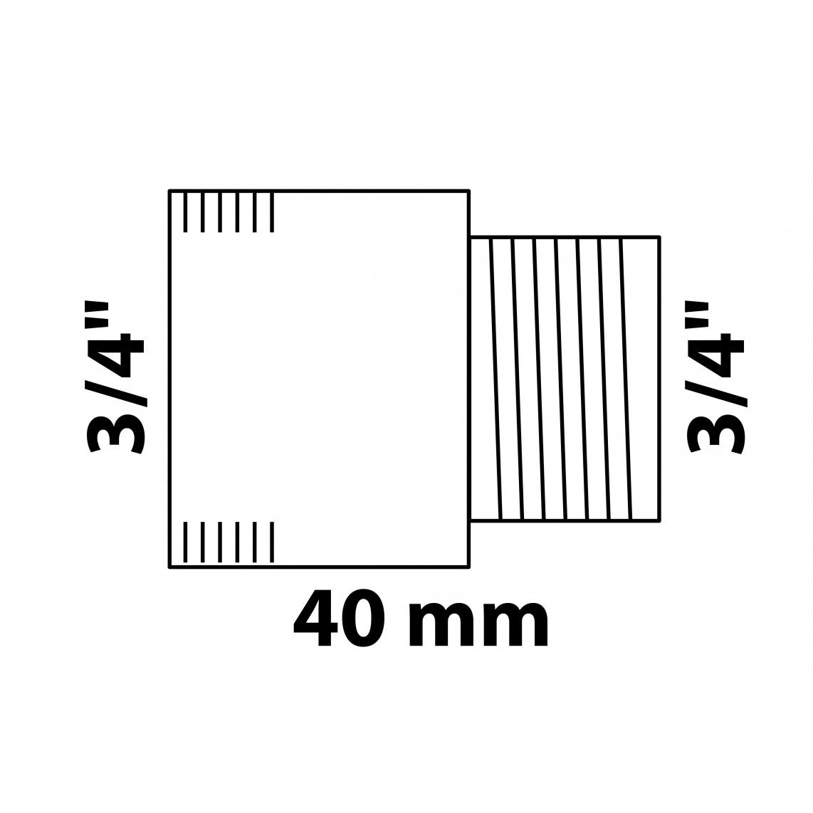 989319255 LT extension de robinet, chromé, 3/4" x 40 mm vue 2