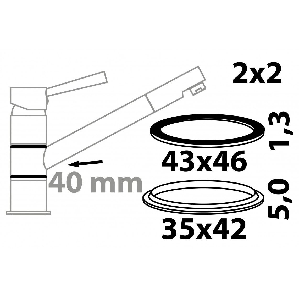 98697220 lipafdichting en schuifring, voor Draaifitting 40 mm (2x2) vue 2