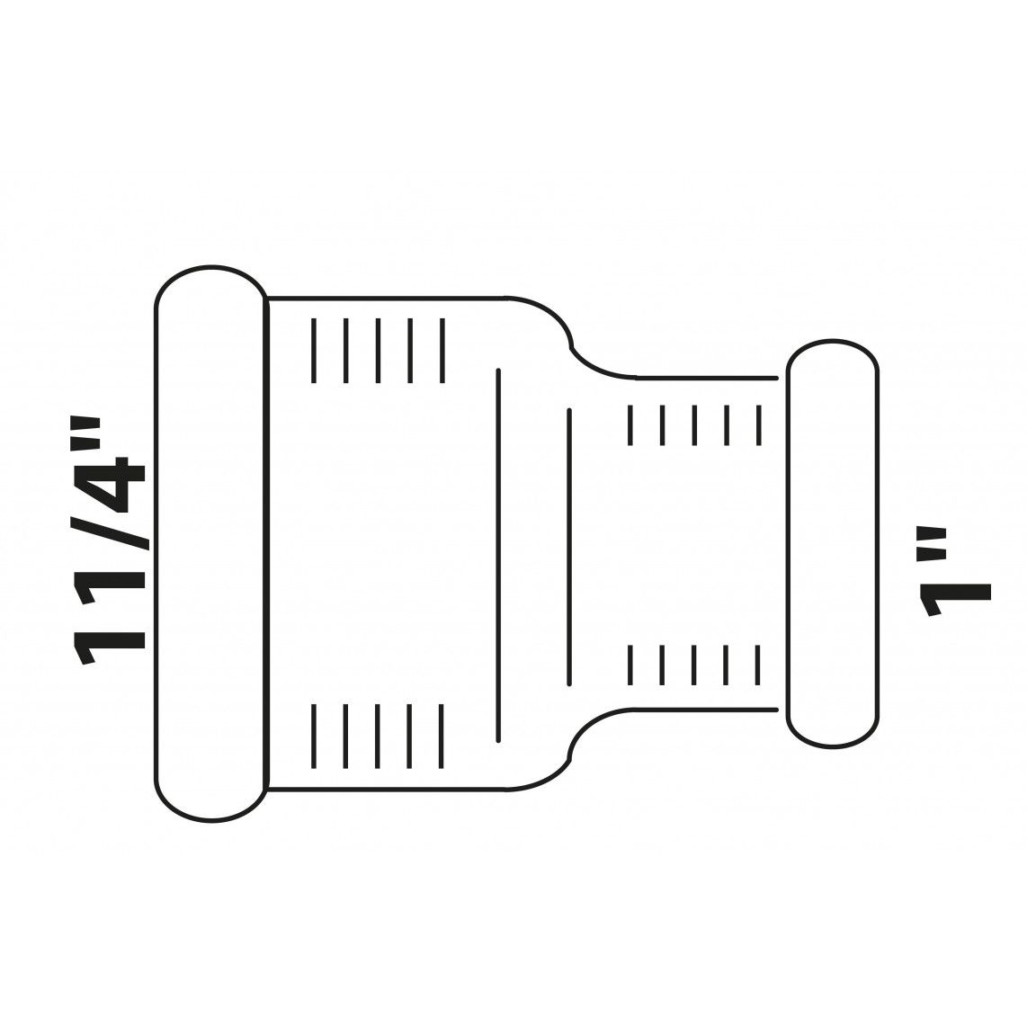 988954513 BR verloopsok, blanco, 1 1/4"BI x 1"BI, (3240) vue 2