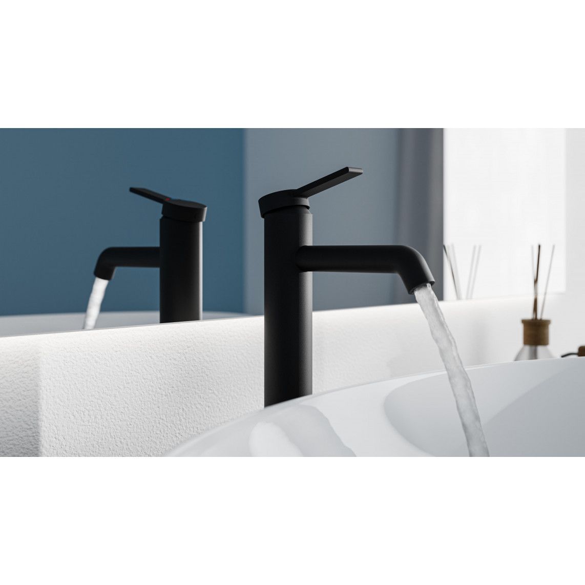 33116 LOS ANGELES Wash basin mixer, black matt, with high body vue 6