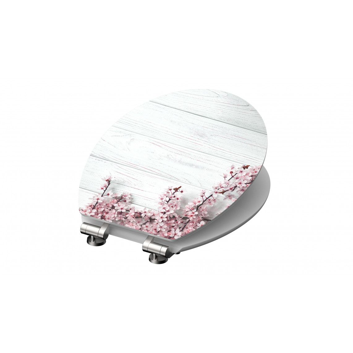 80549 MDF HG Toilet seat FLOWERS AND WOOD, with soft close vue 5