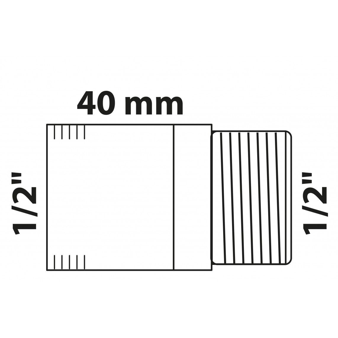 988942755 Tap extension, red brass, 1/2" x 40 mm vue 2