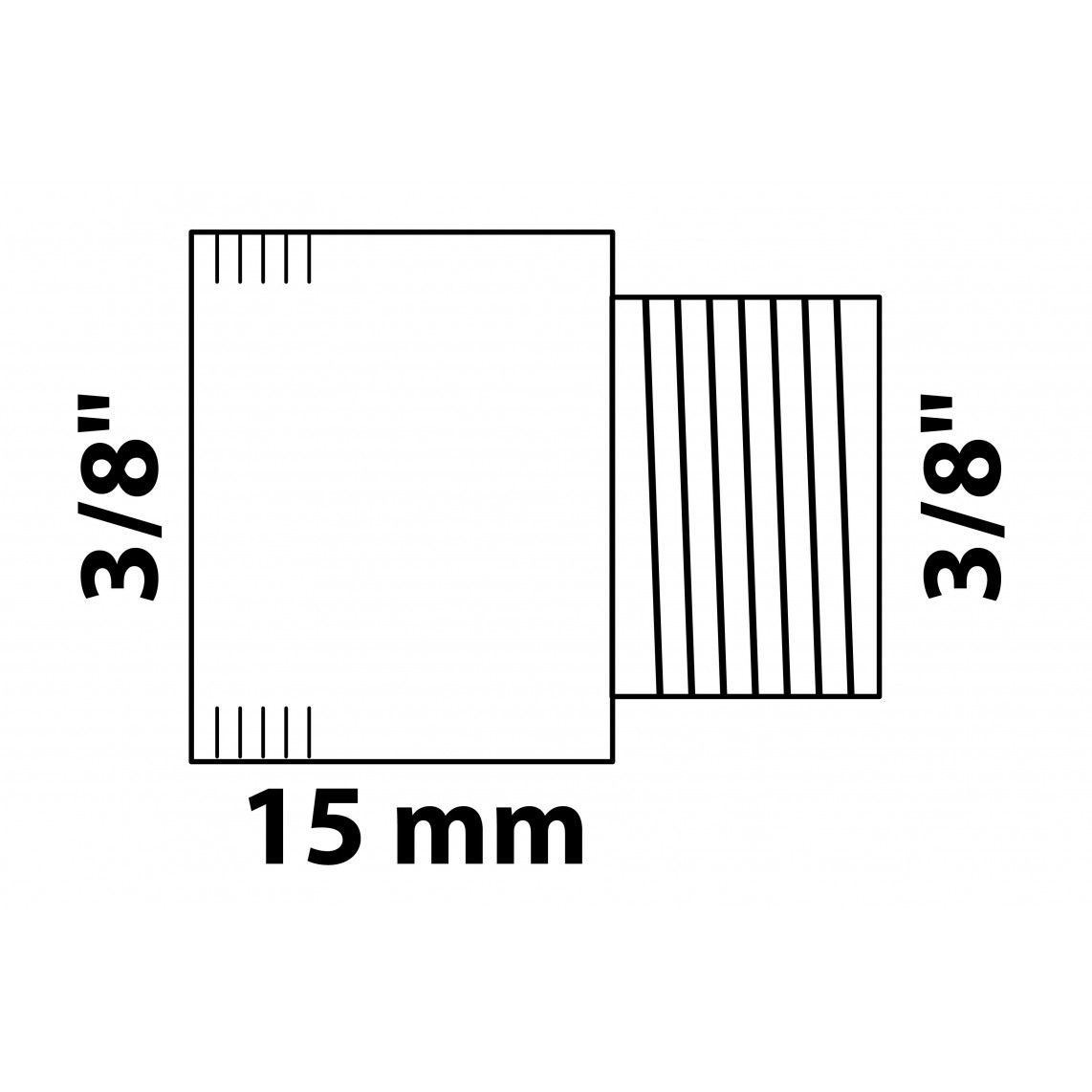 989310155 MS kraan verlengstuk, chroom, 3/8" x 15 mm vue 2
