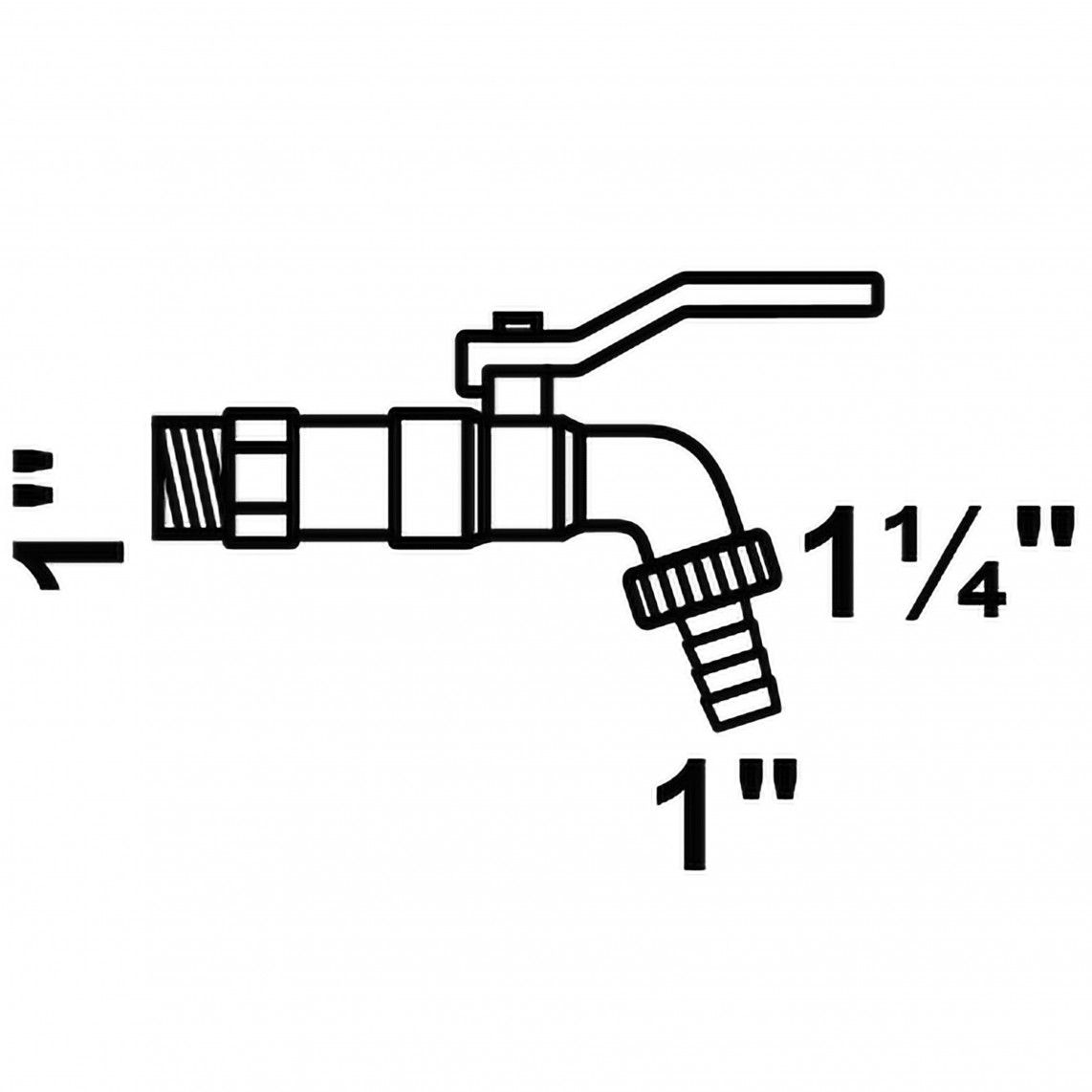 986189455 LT robinet à boisseau sphérique, nickelé, 1" M x 1 1/4" M x 1"T vue 2