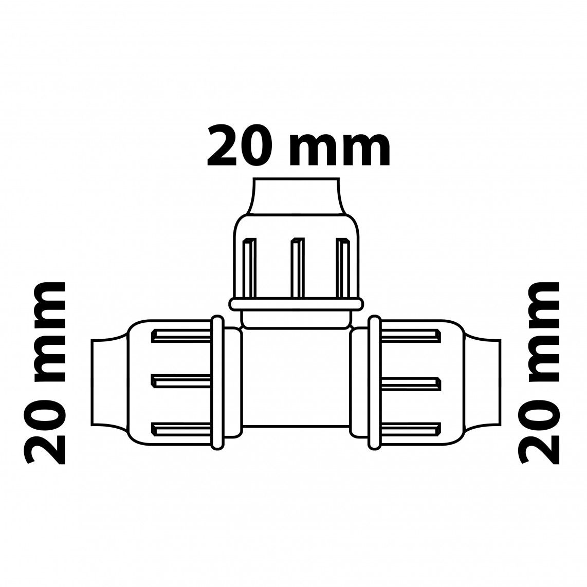 984844117 Tee piece, PP, 20 mm, clamp fitting for HDPE pipe, DVGW certified vue 4