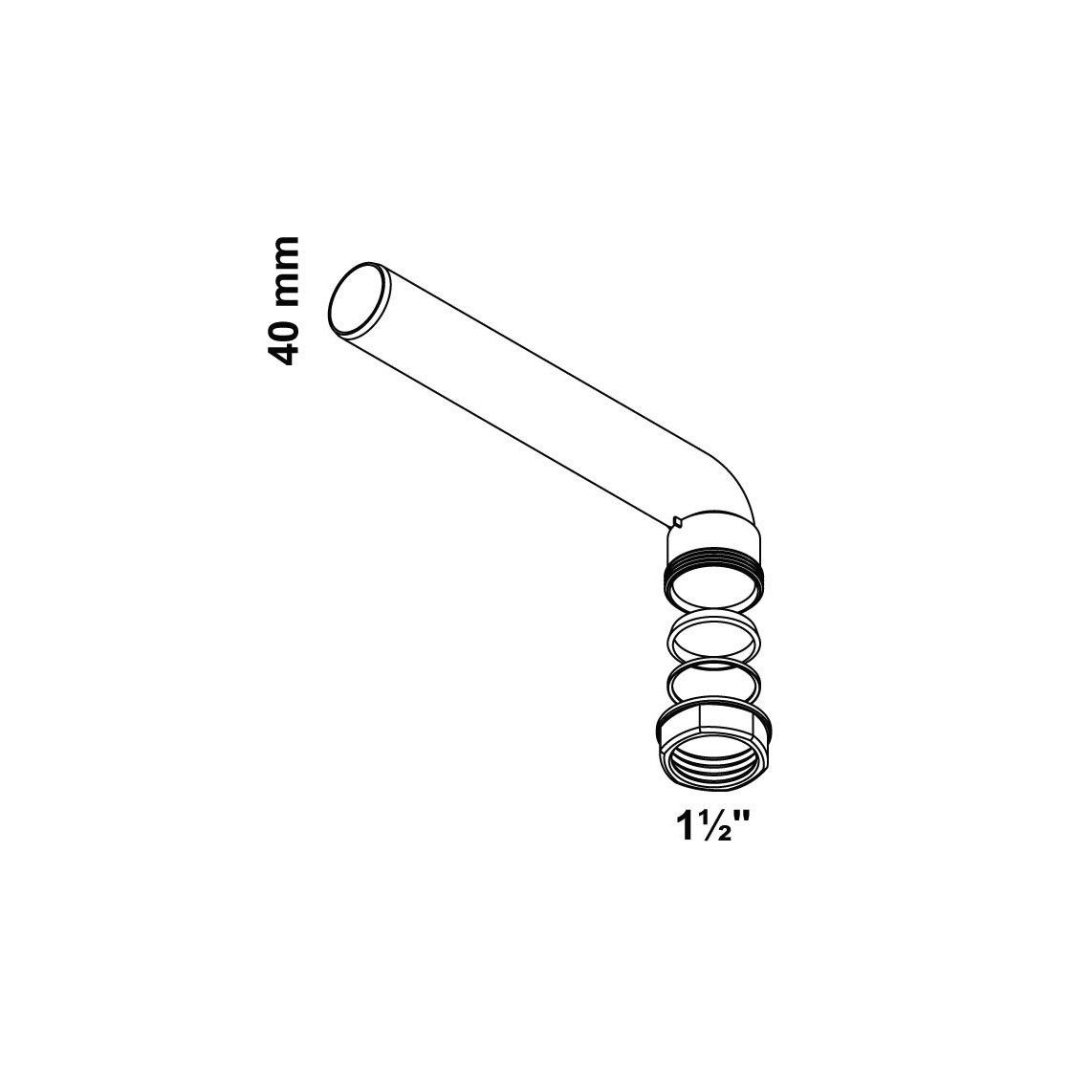 98837478 KS coude de sortie, blanc, 1 1/2" x 245 mm x 40 mm, à pincer vue 2