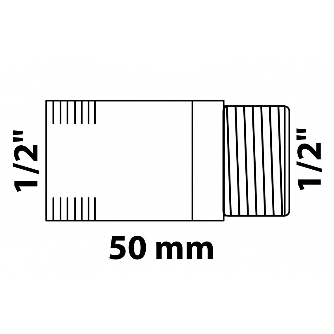 988942855 Tap extension, red brass, 1/2" x 50 mm vue 2