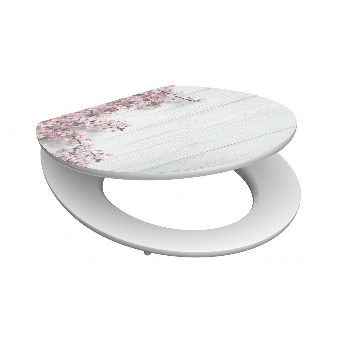 80549 MDF HG Toilet seat FLOWERS AND WOOD, with soft close vue 3