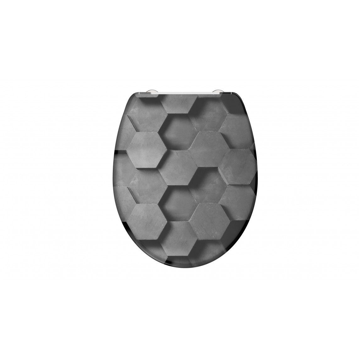 82392 abattant WC en Duroplast GREY HEXAGONS, avec frein de chute et déclipsable vue 2