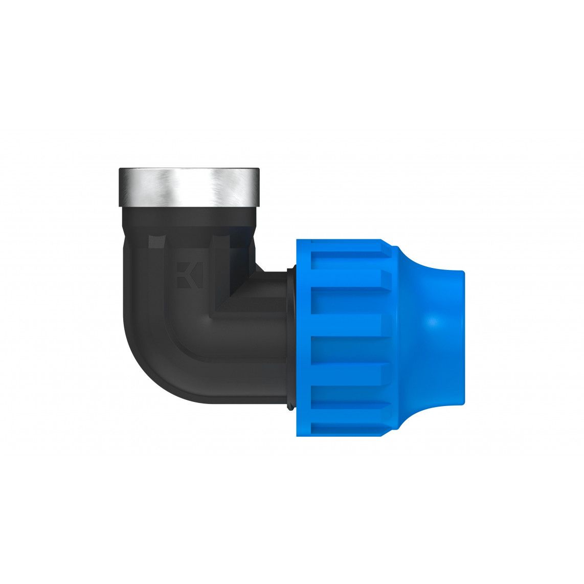 984846217 Transition angle 90°, PP, 25 mm x 3/4" female, clamp fitting for HDPE pipe, DVGW certified vue 2