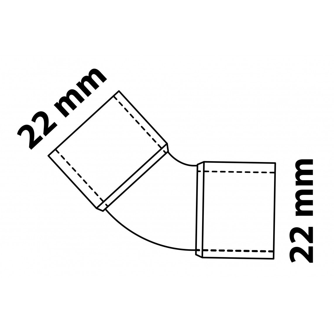 989114055 CU boog 45°, blanco, 22 mm, 2 mofen (5041) vue 3