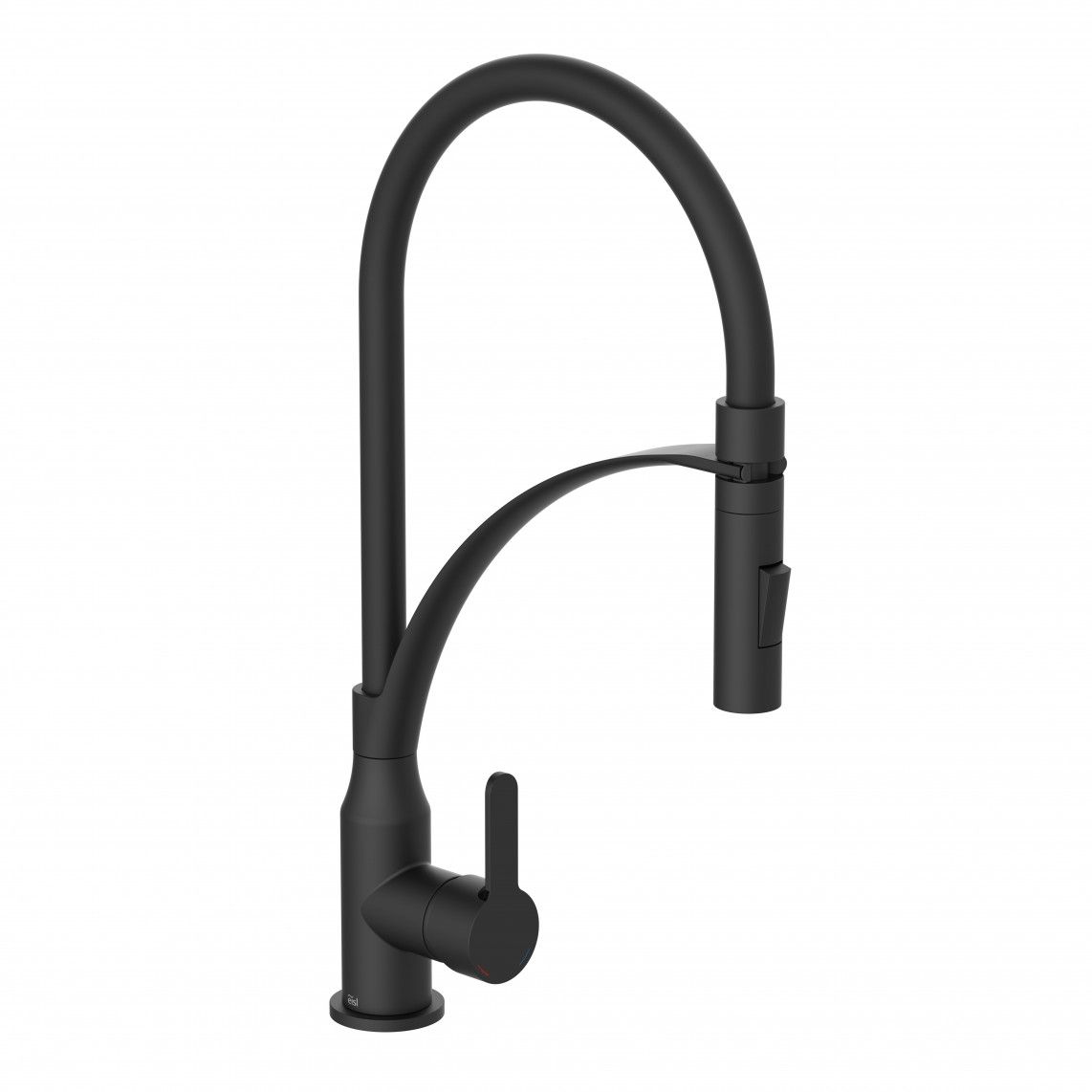 NI183CARB CARNEO Sink mixer, black matt/black, with soft-touch hose vue 2
