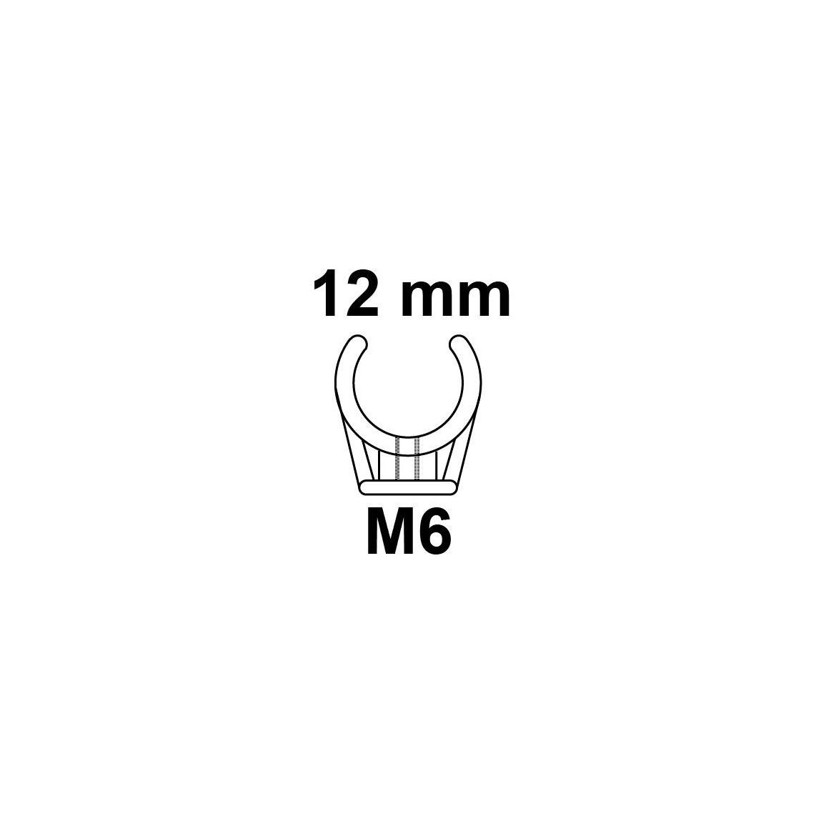 989181117 Pipe clip single, 12 mm, with M6 threaded sleeve vue 2
