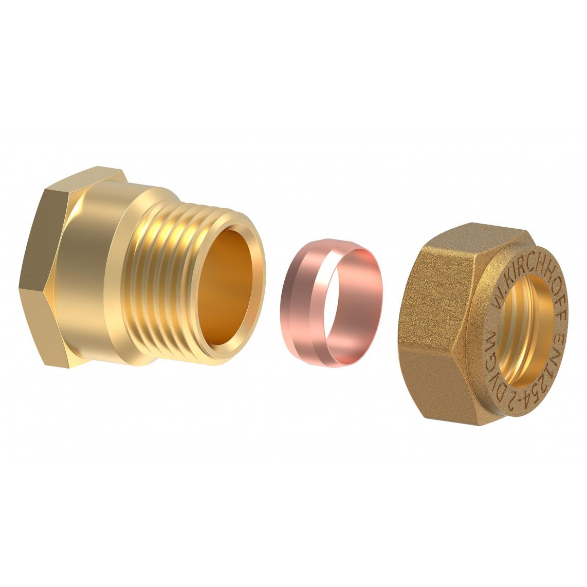 989456417 MS overgangsstuk, blanco, 22 mm x 3/4"BI, knelfitting voor koperen buis, vue 3