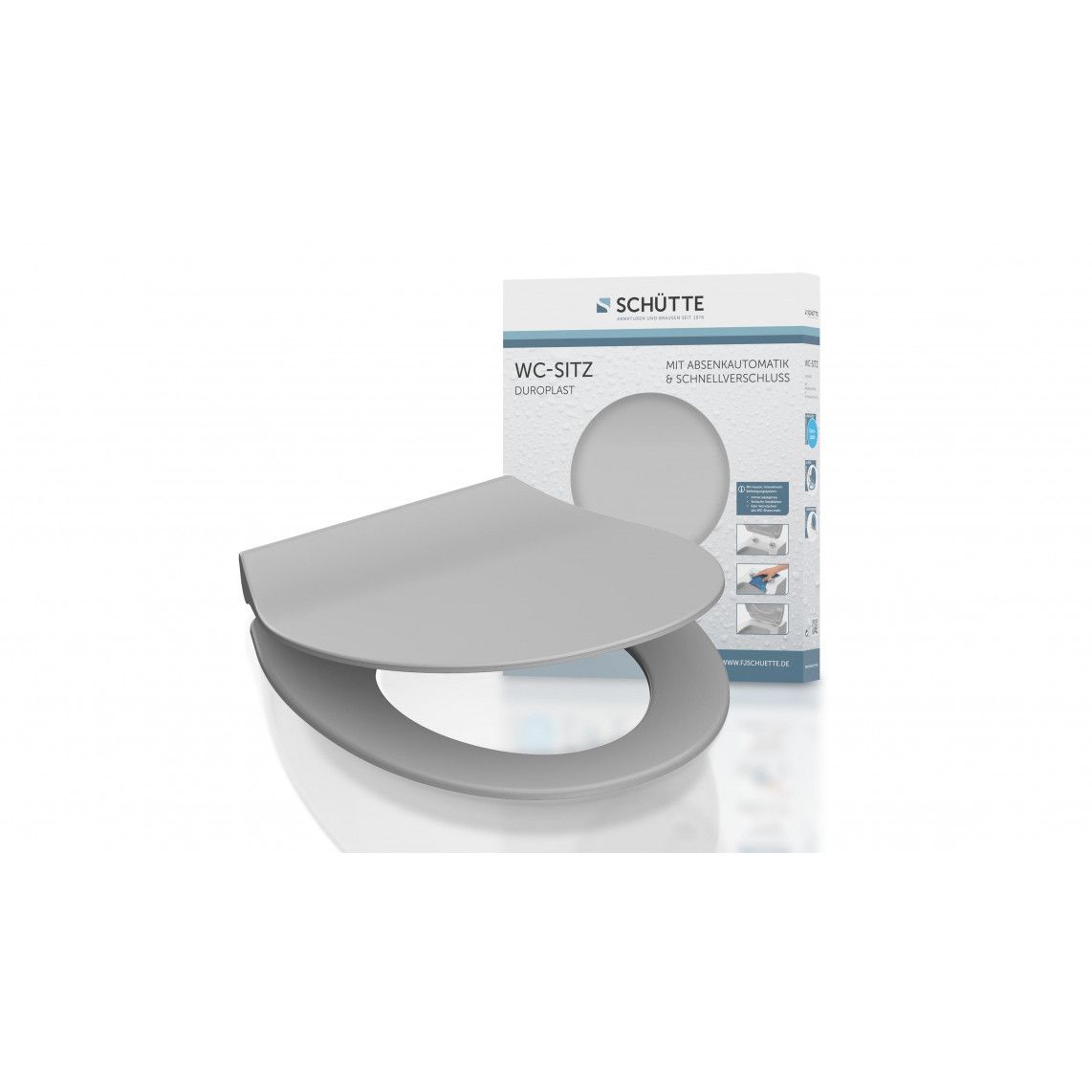 82702 abattant WC en Duroplast SLIM GREY, avec frein de chute et déclipsable vue 8