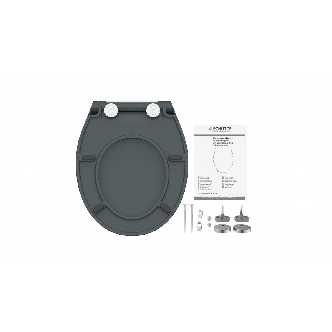 82704 abattant WC en Duroplast SLIM ANTHRAZIT, avec frein de chute et déclipsable vue 7