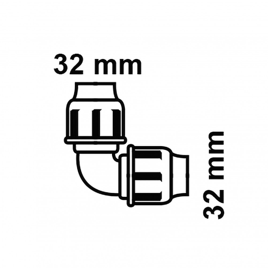 984845317 PP knie 90°, 32 mm, knelfitting voor tyleen/socarex vue 4