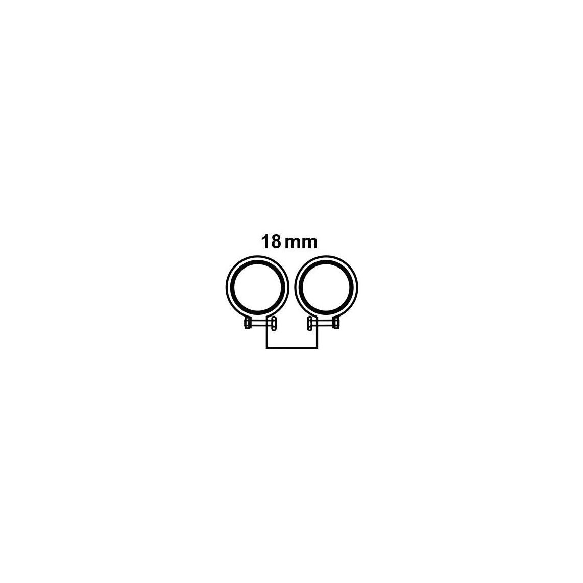 973297017 Double pipe clamp, 18 mm, with rubber, soundproofed vue 2