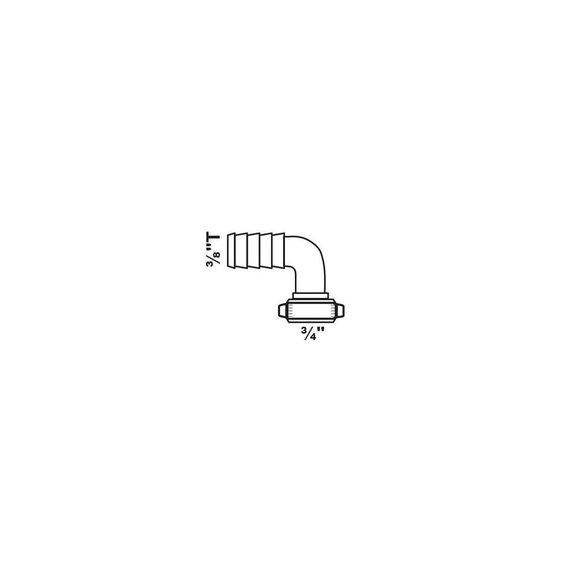 987388848 LT coude-raccord à visser pour flexible, vierge, 3/4"M x 3/8"T vue 2