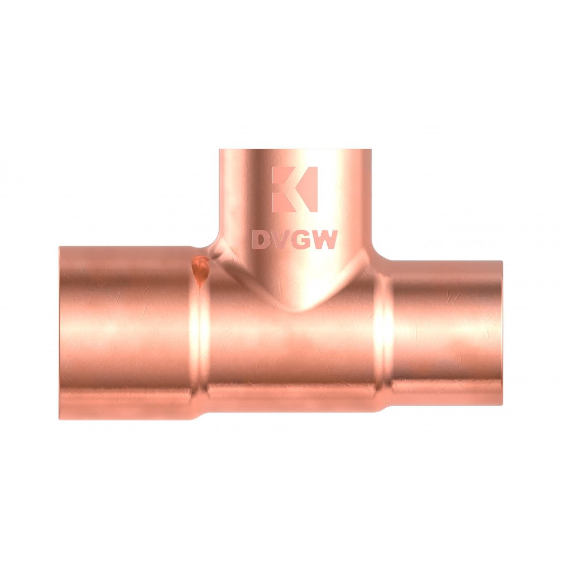 989274155 Tee reducer piece, copper solder fitting, 22 mm x 18 mm x 18 mm, 3 sockets vue 2