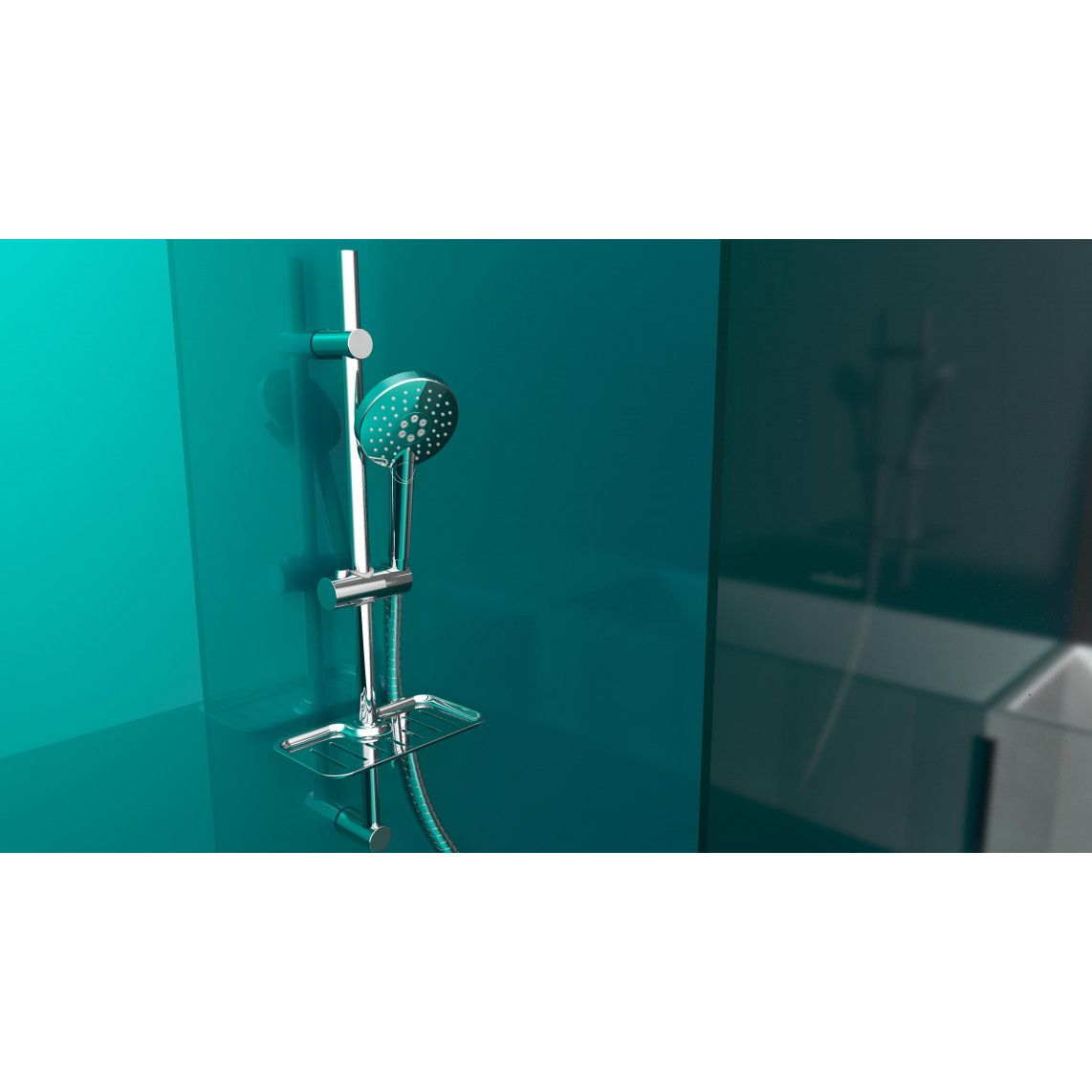 DX7020CSB RIMINI Set barre de douche, chromé vue 3