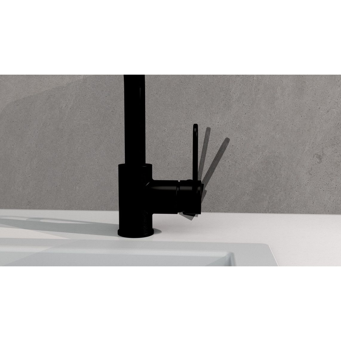 26239 DESIGN RING Mitigeur évier, noir mat, avec douchette à rincer extractible vue 11