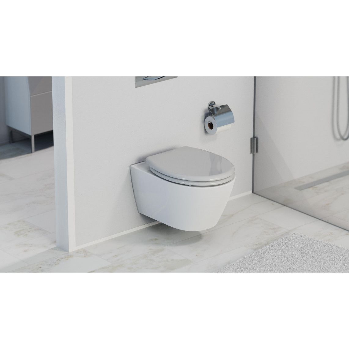 82302 Duroplast WC-zitting GREY, met valrem en afneembaar vue 9
