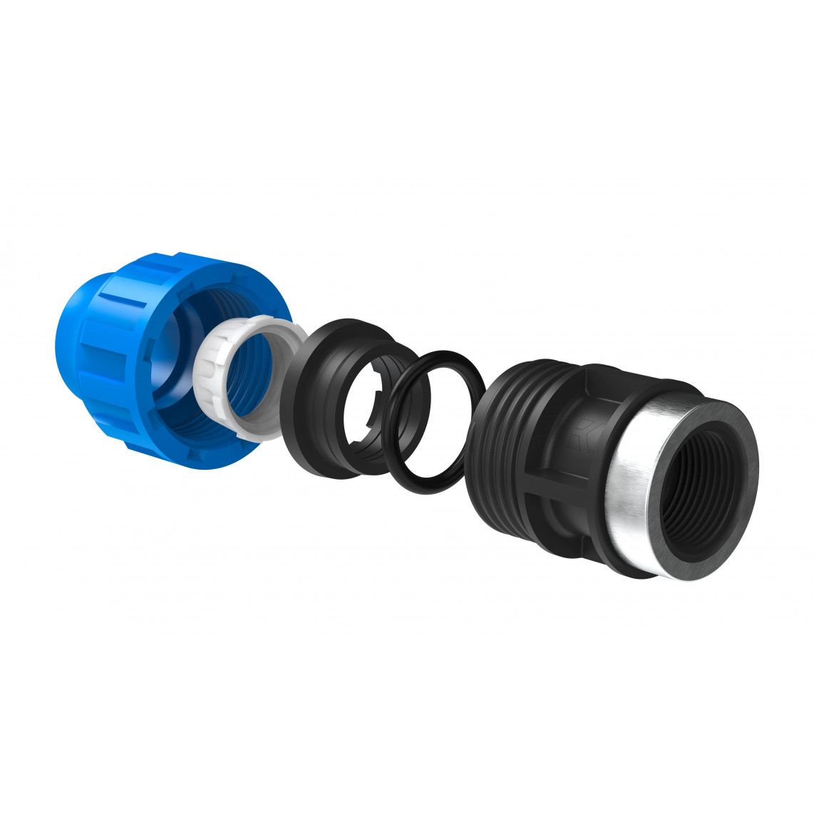984843517 PP overgangsstuk, 25 mm x 1"BI, knelfitting voor tyleen/socarex vue 3