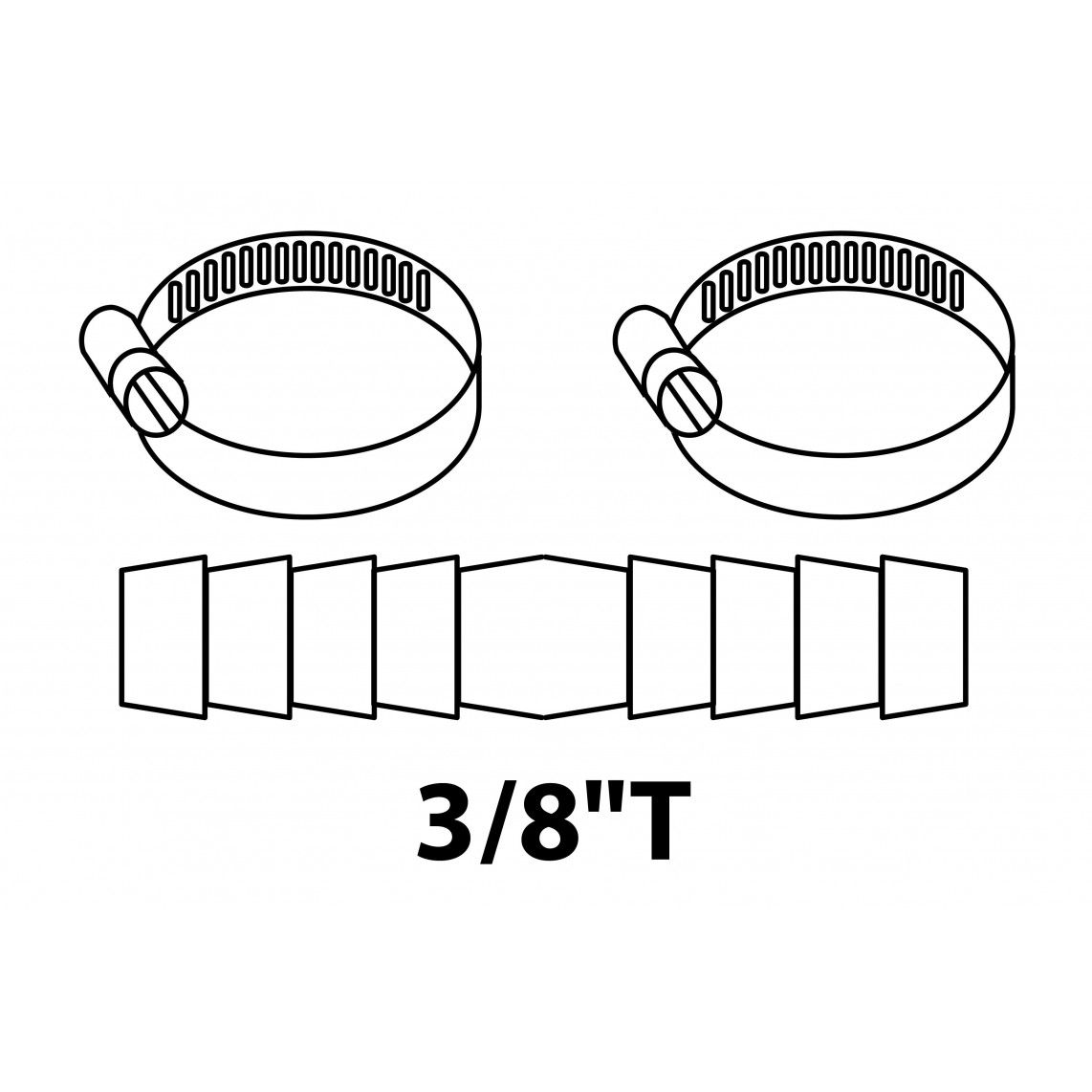 987380148 LT connecteur de flexible, vierge, 3/8", avec 2x collier de serrage vue 2