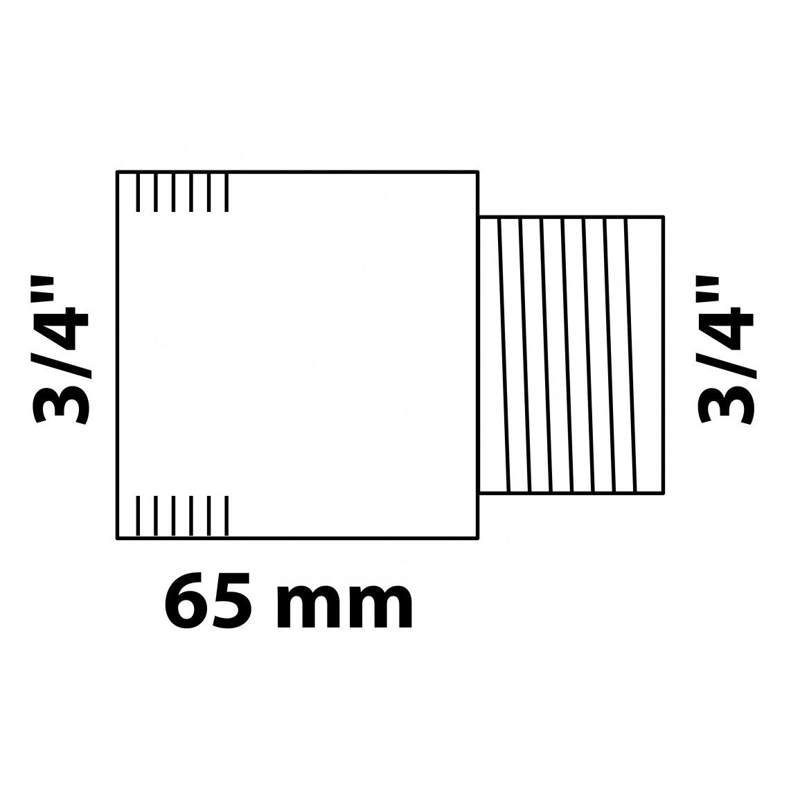 989319555 LT extension de robinet, chromé, 3/4" x 65 mm vue 2