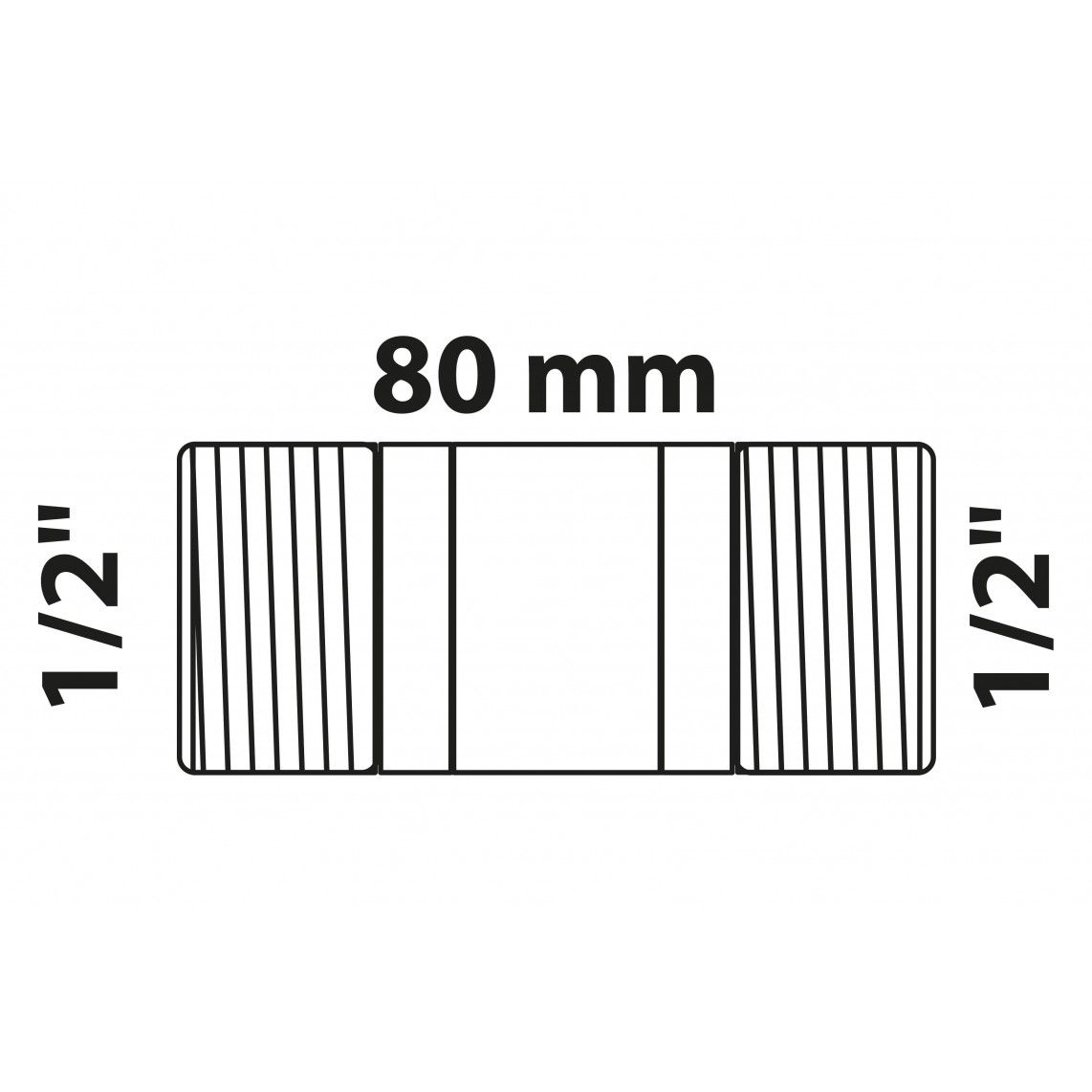 988961213 BR mamelon double, vierge, 1/2" x 80 mm, (3530) vue 2
