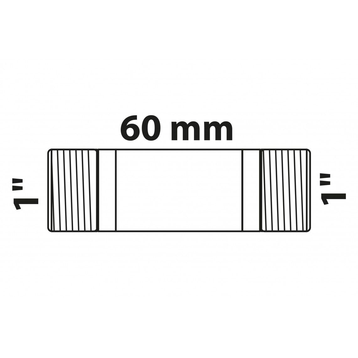 988963113 BR mamelon double, vierge, 1" x 60 mm, (3530) vue 2