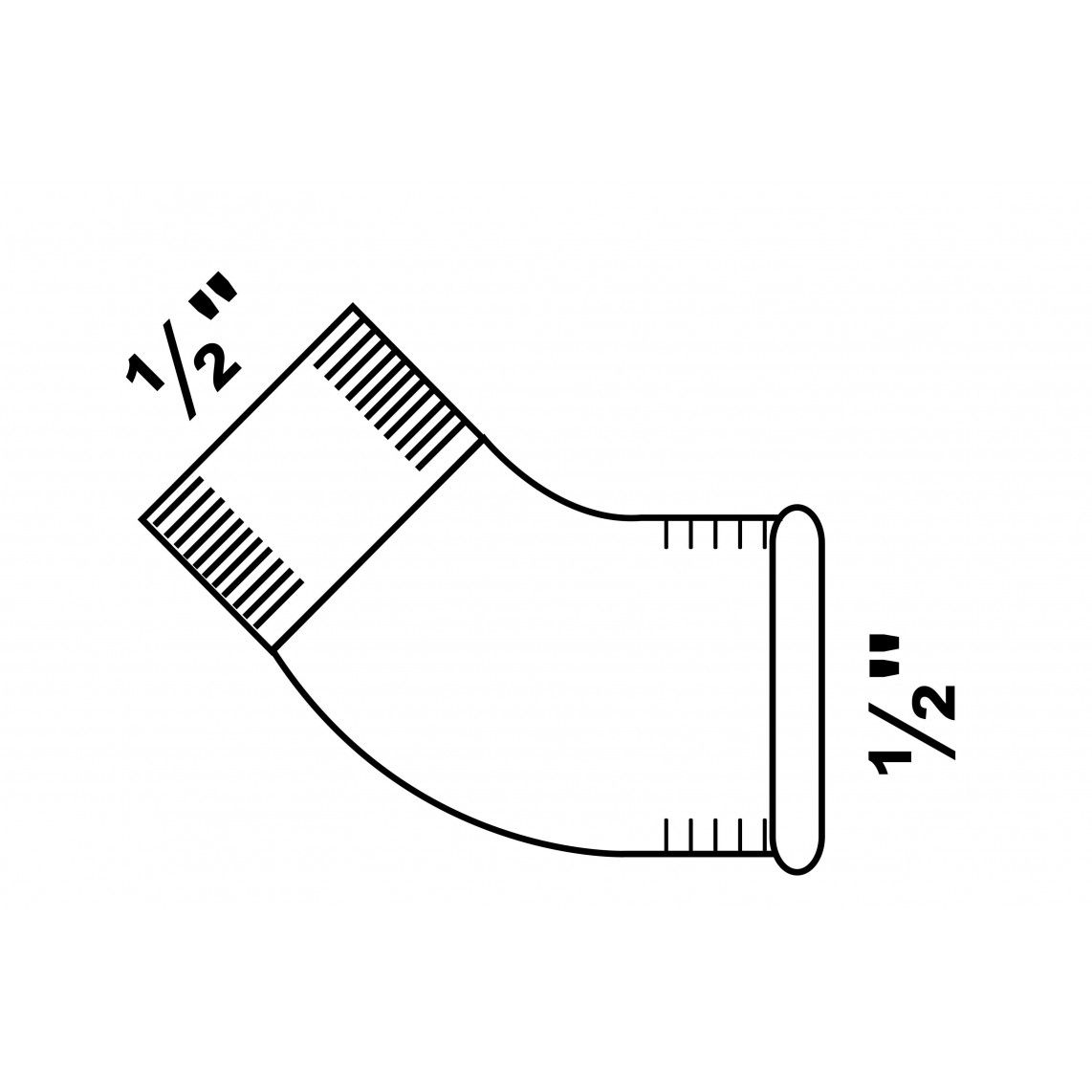 989728055 FM coude 45°, galvanisé, 1/2" F x 1/2" M, (121) vue 2