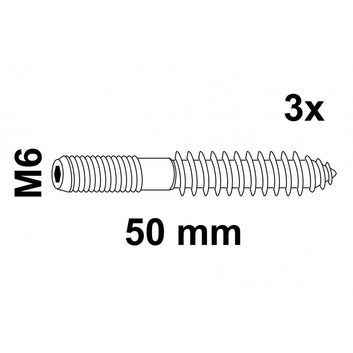 97333040 vis à double filetage, M6 x 50 mm (3x) vue 2