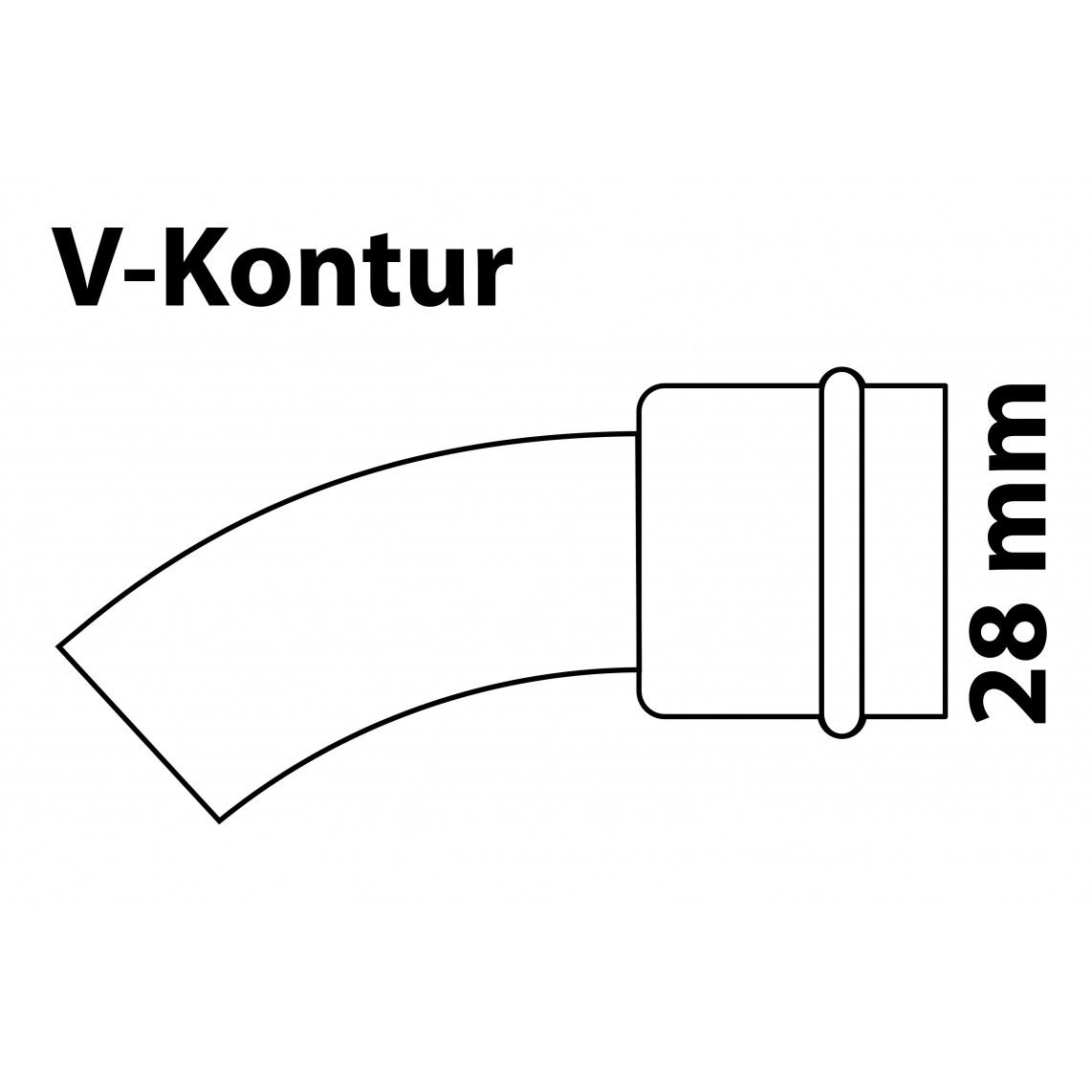 988613554 CU boog 45°, blanco, 28 mm, 1 mof, (P5040), vue 2