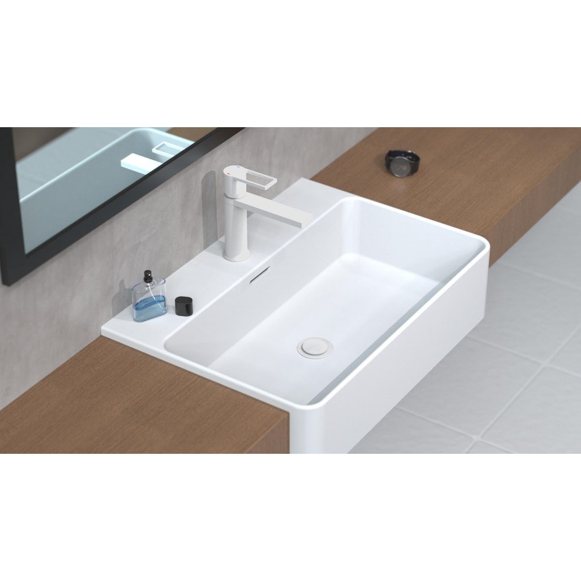 33018 MANHATTAN Wastafelkraan, mat wit vue 10