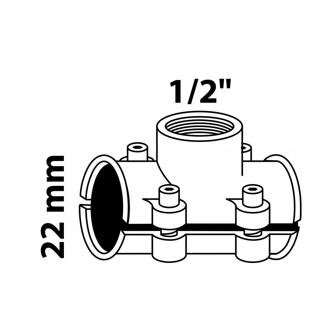 98940648 MS tapklem, blanco, voor 22 mm x 1/2"BI vue 2